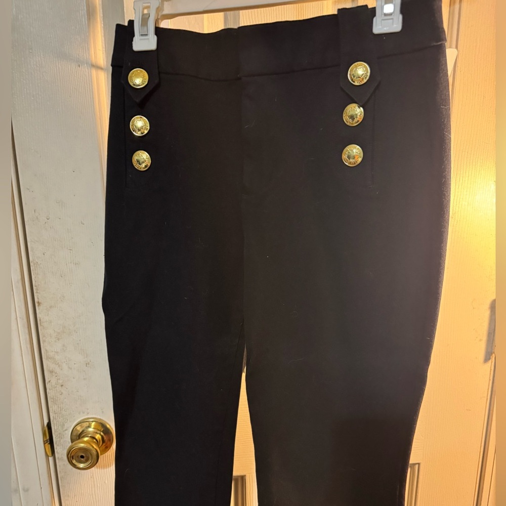 Lilly Pulitzer New size  4 Black dress pants with gold buttons on each side